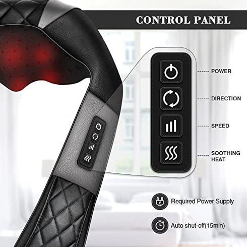 Fathers Day Gifts, Shiatsu Neck and Shoulder Massager, Back Massager with Heat